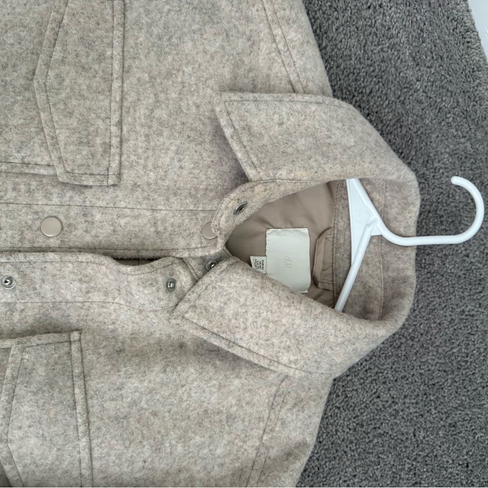 H&M Beige Wool-Blend Shacket - Picture 2 of 2